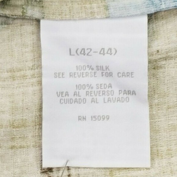 Trader Bay Multicolor Floral Print Short Sleeve Washable Silk Shirt Mens Large - Picture 9 of 11